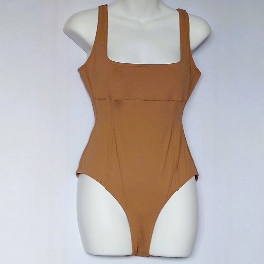 SKIMS One-Piece Swimsuit in Camel Brown
